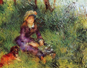Pierre Auguste Renoir Werke - madame mit einem Hund Pierre Auguste Renoir